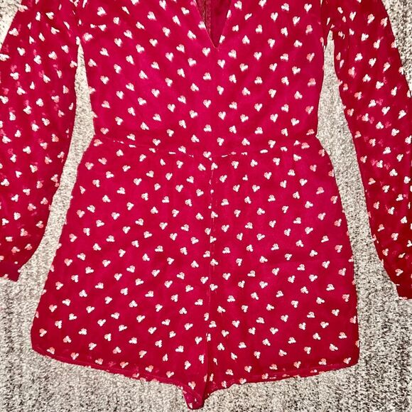 Abercrombie & Fitch Women's Deep Red Floral Romper Size 00 - Picture 6 of 9
